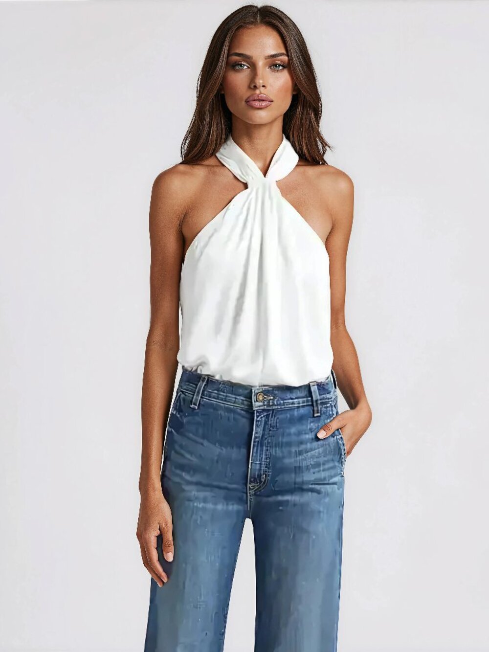 Ramy Brook Maia Gather Sleeveless Top - Ivory
